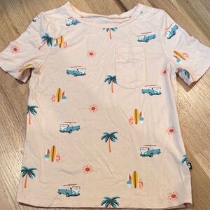 Kyte BABY Peach Short Sleeve Tee with Surf & Palm Print